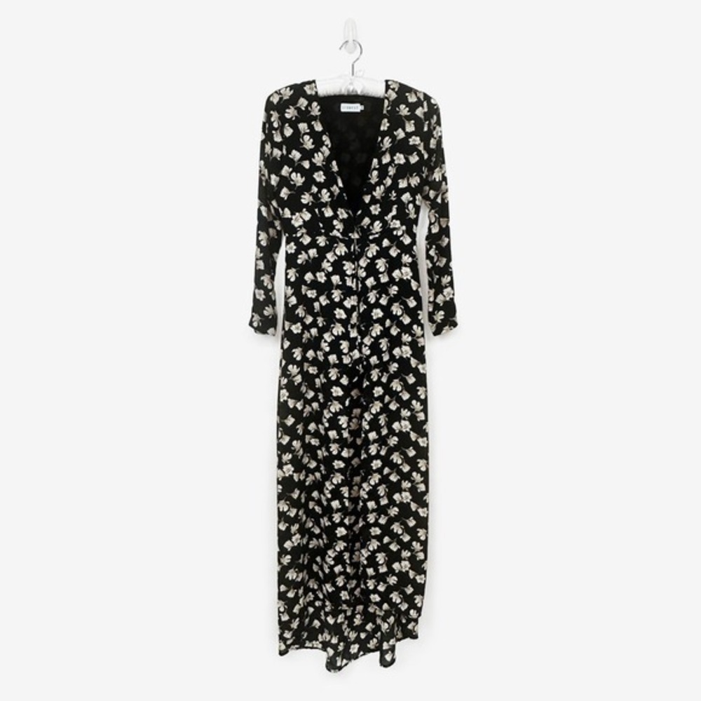 Lioness Maxi Romper Dress Size M Black Floral Boho Chic‎ Romantic Resort Glam